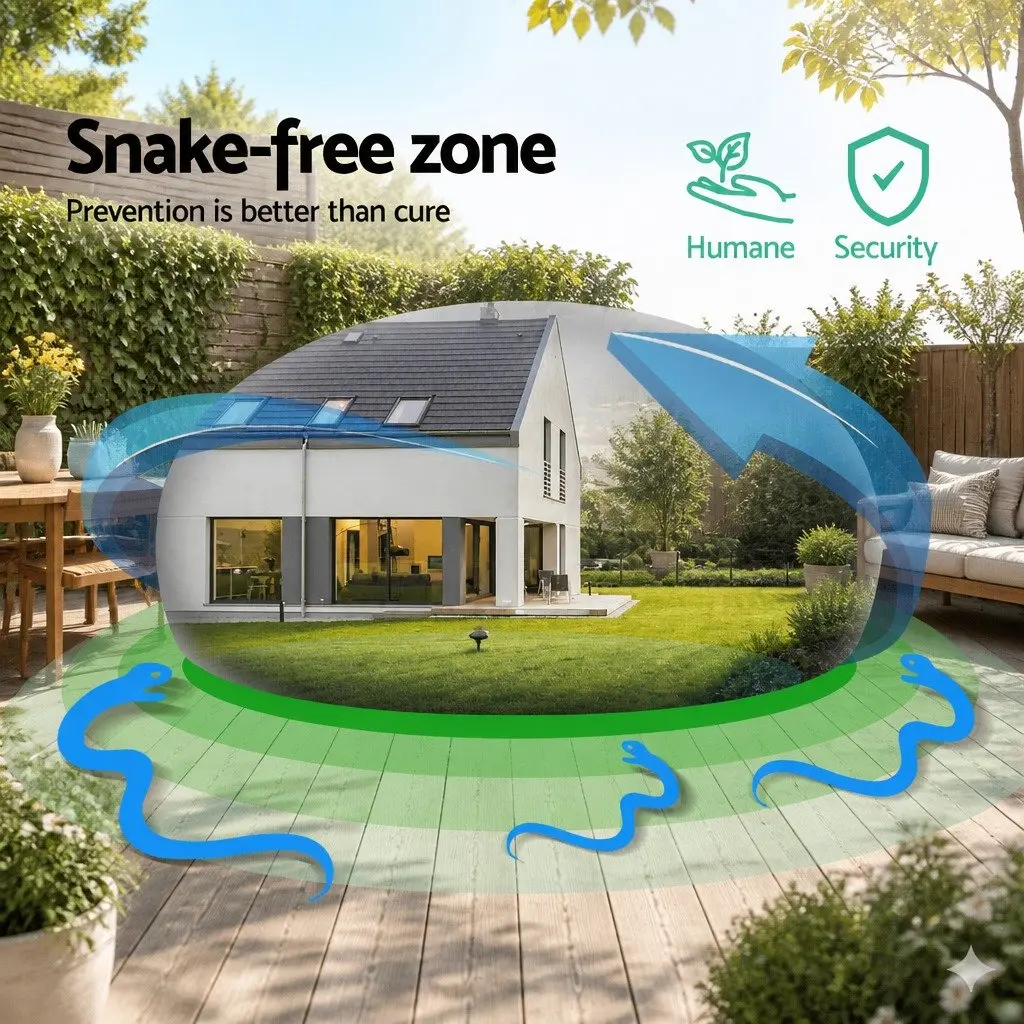 Snake Repeller Black 12 Piece Ultrasonic Solar Powered Garden Yard Farm Orchard