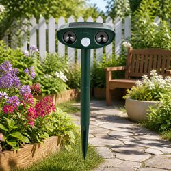 Ultrasonic Snake Repeller Solar Battery Powered Motion Sensor Garden Yard