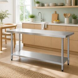 Stainless Steel Kitchen Bench Work Top 1829x760mm Commercial Grade Prep Table