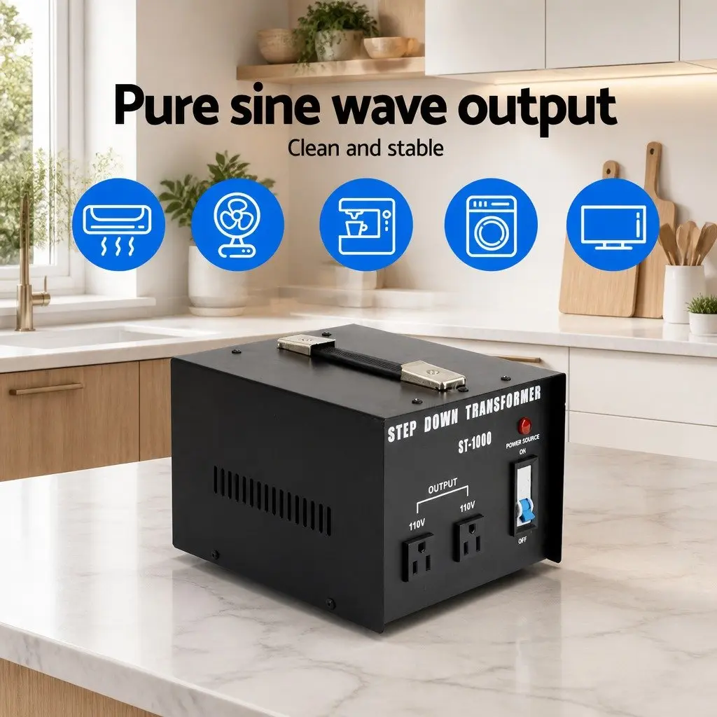 Step Down Transformer 1000W 240V to 110V Converter Australian Plug Power