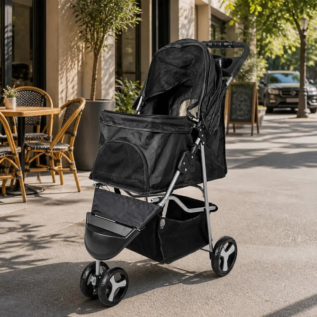 Large Pet Stroller with Removable Cushion