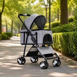 Compact and Durable Pet Stroller with Easy Operation