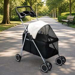 Compact Pet Stroller for Dogs and Cats - Easy to Use