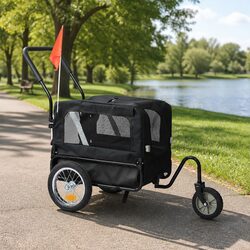 Compact and Efficient 2-in-1 Pet Bike Trailer and Stroller