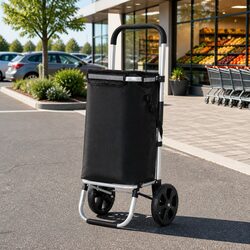 Efficient Foldable Shopping Trolley Cart 45kg Capacity