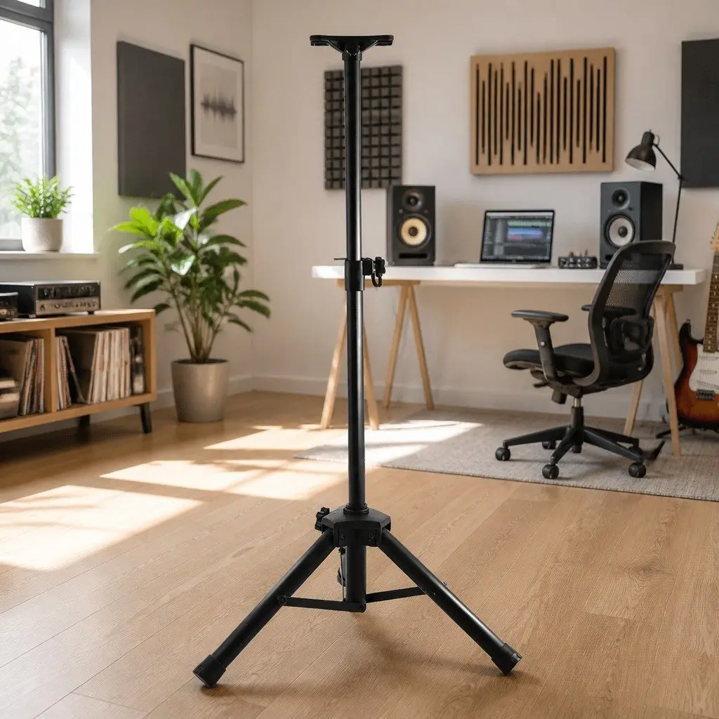 Speaker Stand Black 65-120cm Adjustable Height Tripod Pair Professional Sound