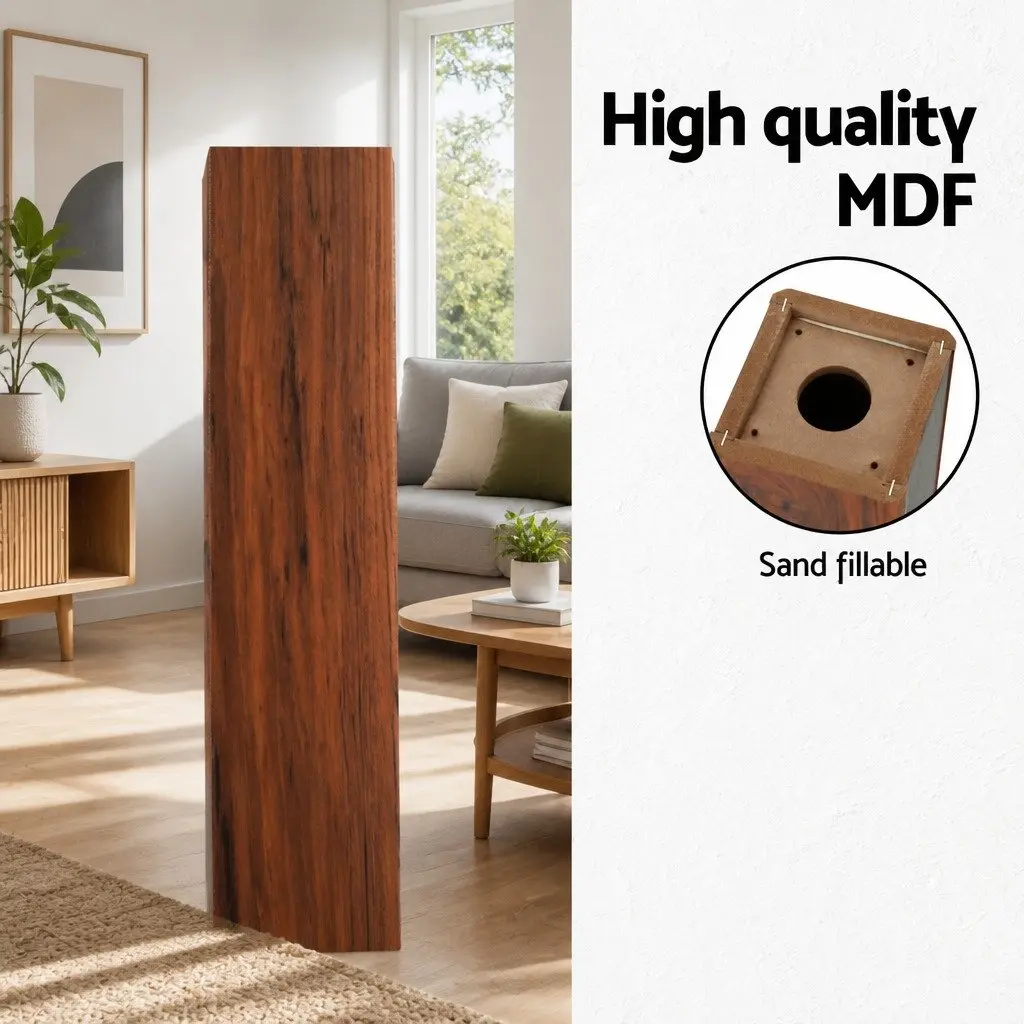 Speaker Stands Black 70cm MDF Sand-Fillable for Monitor Surround Sound Studio Setup