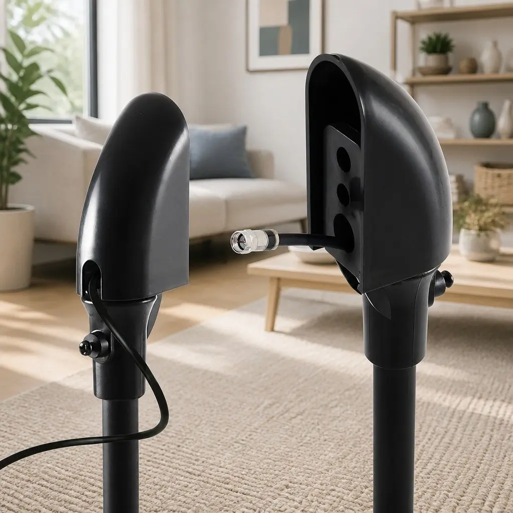 Speaker Stand Black 75-112cm Adjustable Height Double Base for Surround Sound Studio Home Audio 2 Piece