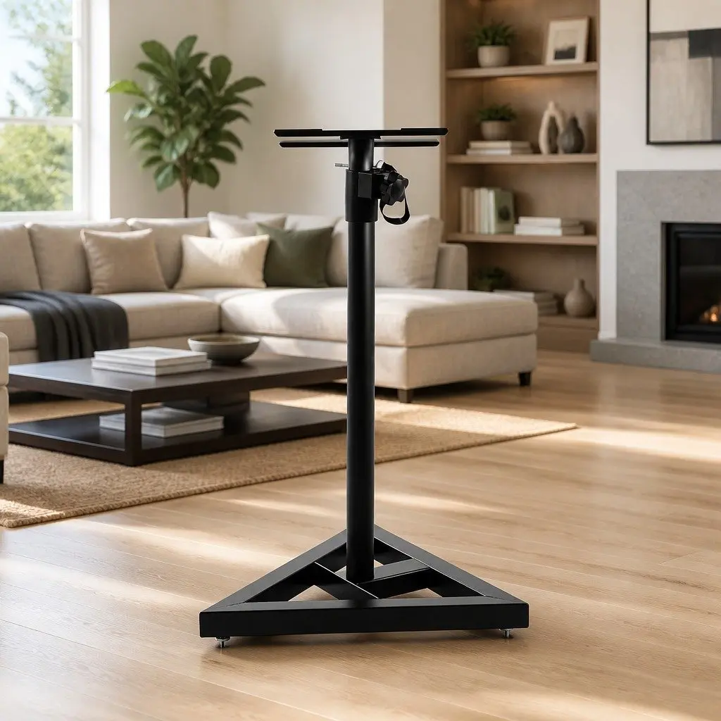 Speaker Stand Black 67-120cm Adjustable Height Professional Surround Sound Studio Home Audio 2 Piece