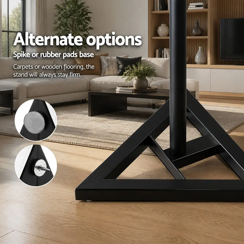 Speaker Stand Black 67-120cm Adjustable Height Professional Surround Sound Studio Home Audio 2 Piece
