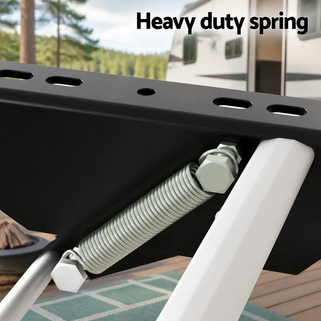 Folding Caravan Step Silver 56 x 57 x 17 cm Manual Pull-Out Non-Slip Aluminium 200kg Capacity