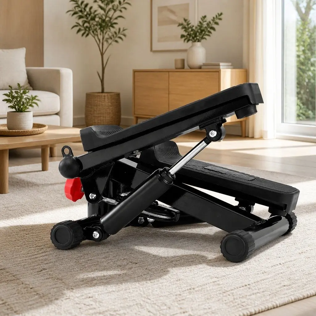 Mini Stepper Black Compact Hydraulic Resistance with LCD Display