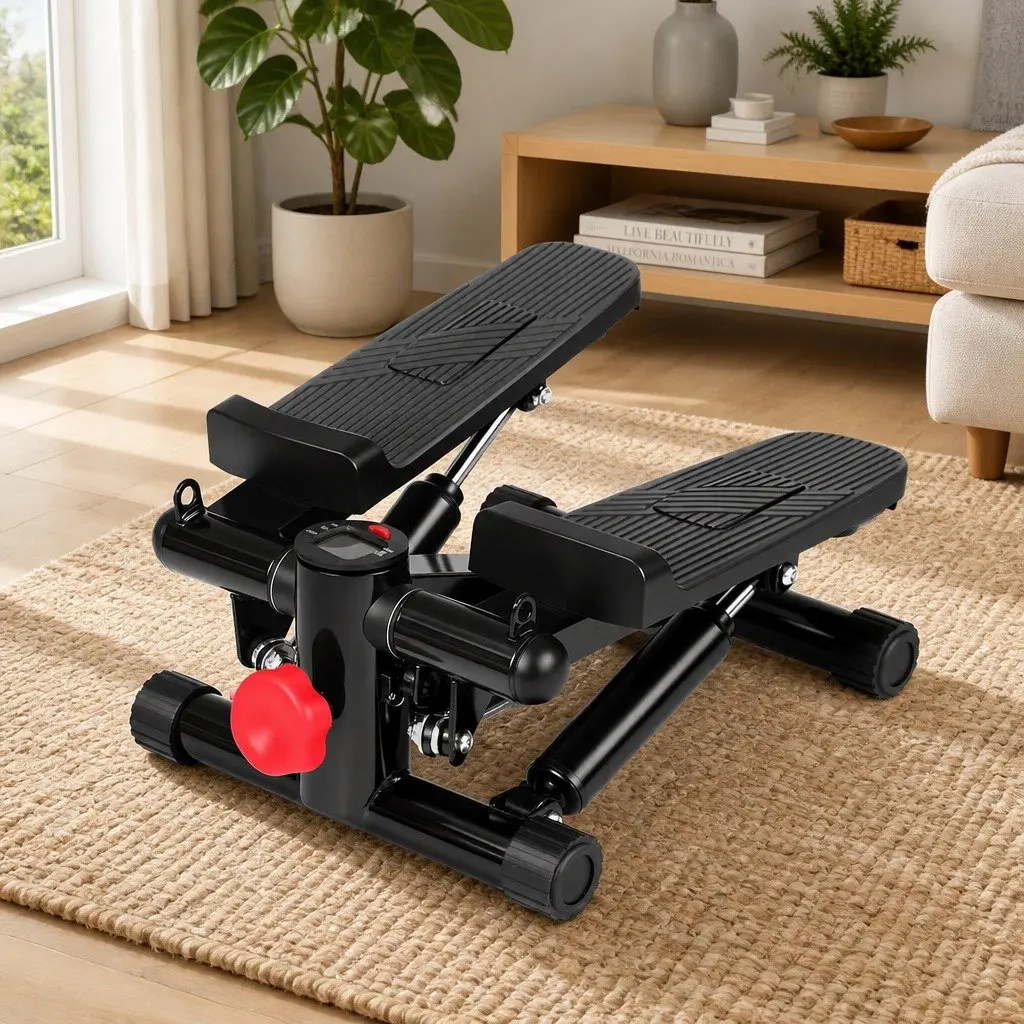 Mini Stepper Black Compact Hydraulic Resistance with LCD Display