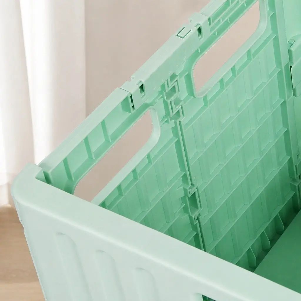 Folding Shopping Trolley Cart Green Portable Collapsible Lightweight with Wheels