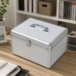 CD DVD Storage Case 240 Discs Capacity Aluminium Organizer Box with Velvet