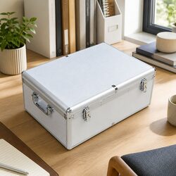 500 Disc CD DVD Storage Case Aluminium with 250 Inserts Black Velvet Lining