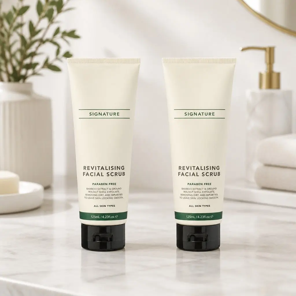 Facial Scrub Exfoliator Cream 125mL Biodegradable Bamboo Extract Normal Dry Sensitive Skin 2 Pack