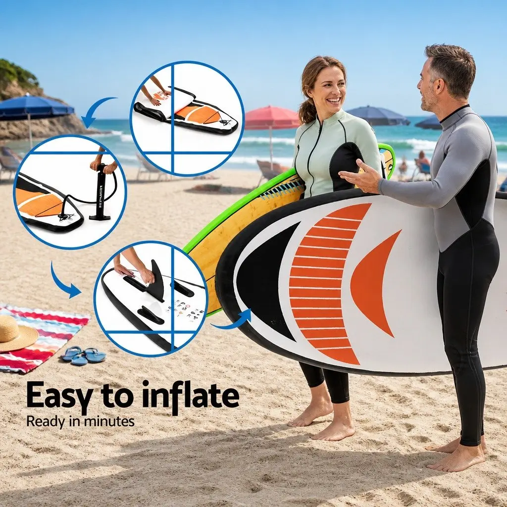 Inflatable Stand Up Paddle Board Red 11ft with Adjustable Paddle and Kayak Conversion
