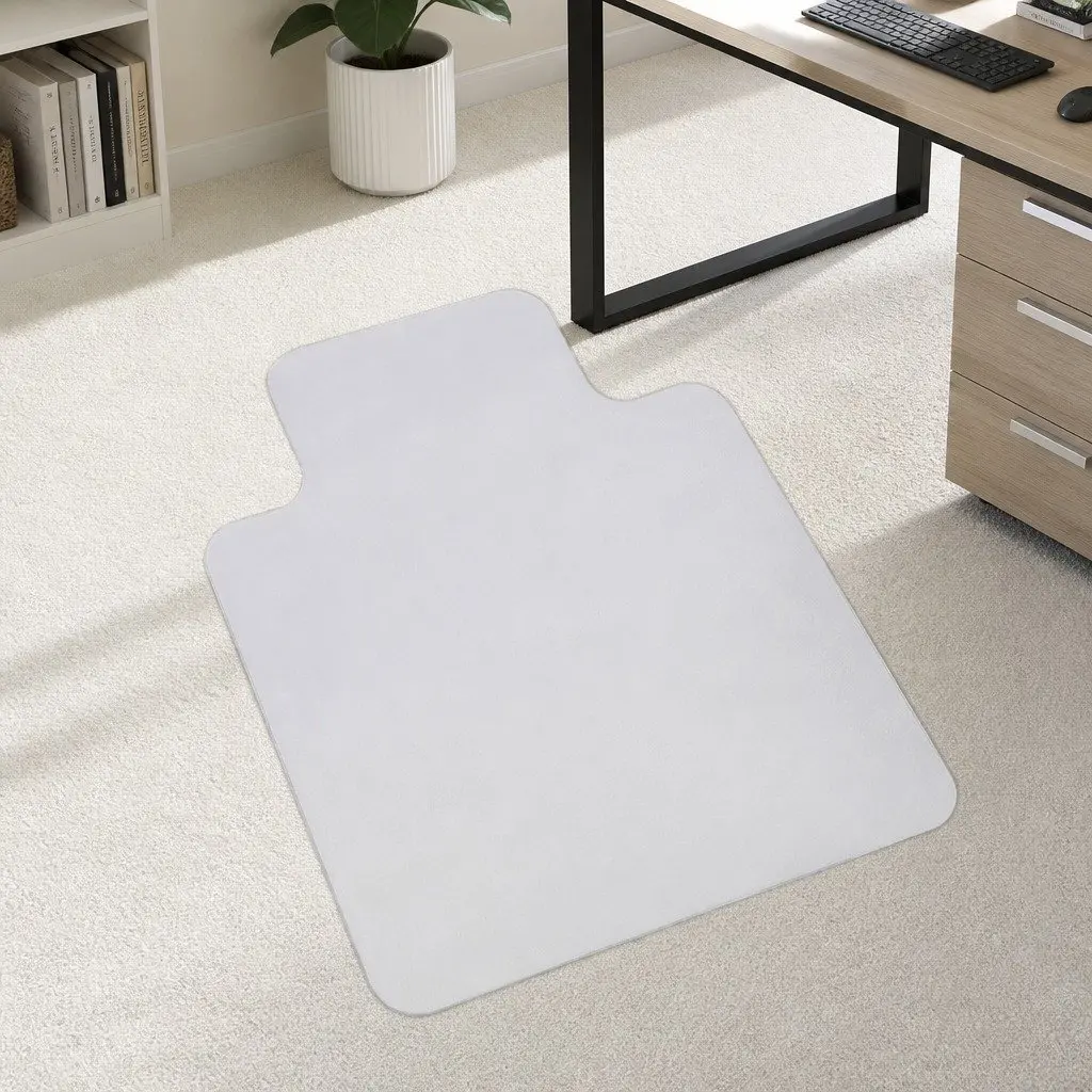 Chair Mat Black PVC 135cm x 114cm Hard Floor Protector Anti-Scratch Gripper Back