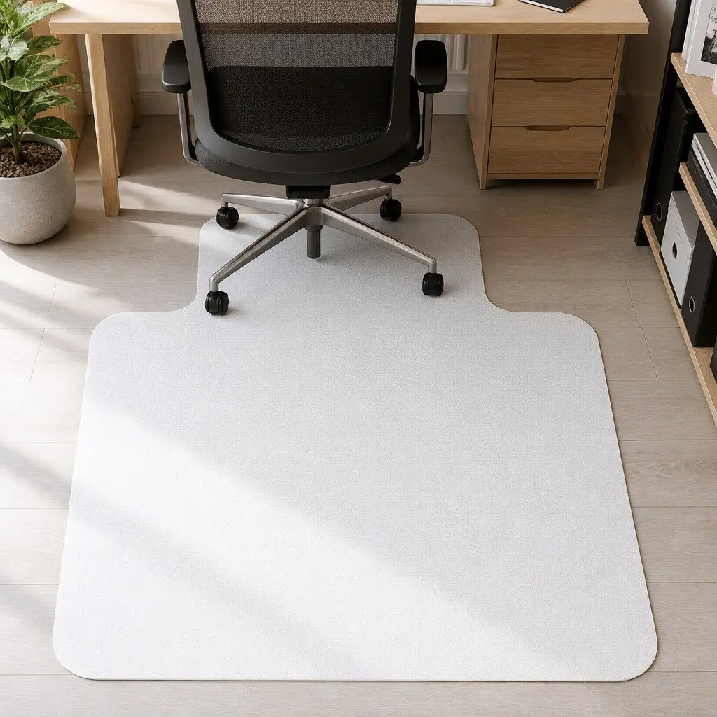 Chair Mat Black PVC 135cm x 114cm Hard Floor Protector Anti-Scratch Gripper Back