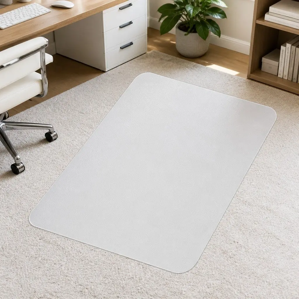 Chair Mat Clear PVC 135cm x 114cm Anti-Scratch Floor Protection for Office Use