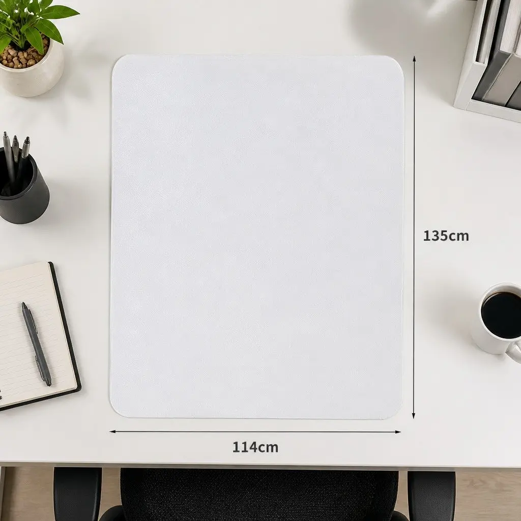 Chair Mat Clear PVC 135cm x 114cm Anti-Scratch Floor Protection for Office Use