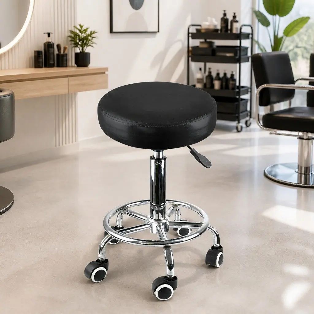 Swivel Bar Stools Teal Height Adjustable Chrome Footrest PU 4 Piece