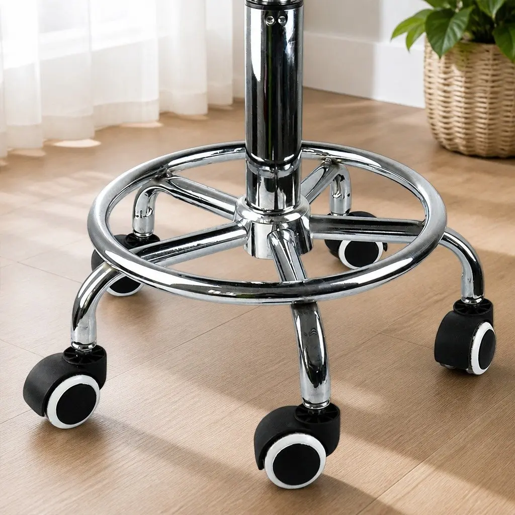 Salon Stool Red Adjustable Swivel Chair PU Leather High Density Foam