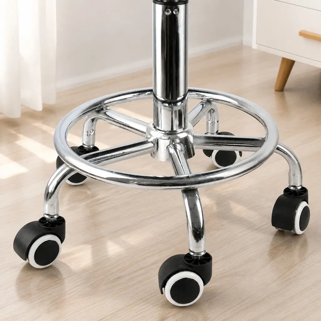 Salon Stool Teal PU Leather Seat Height Adjustable 360 Degree Swivel Rolling Casters for Office Spa Massage Room