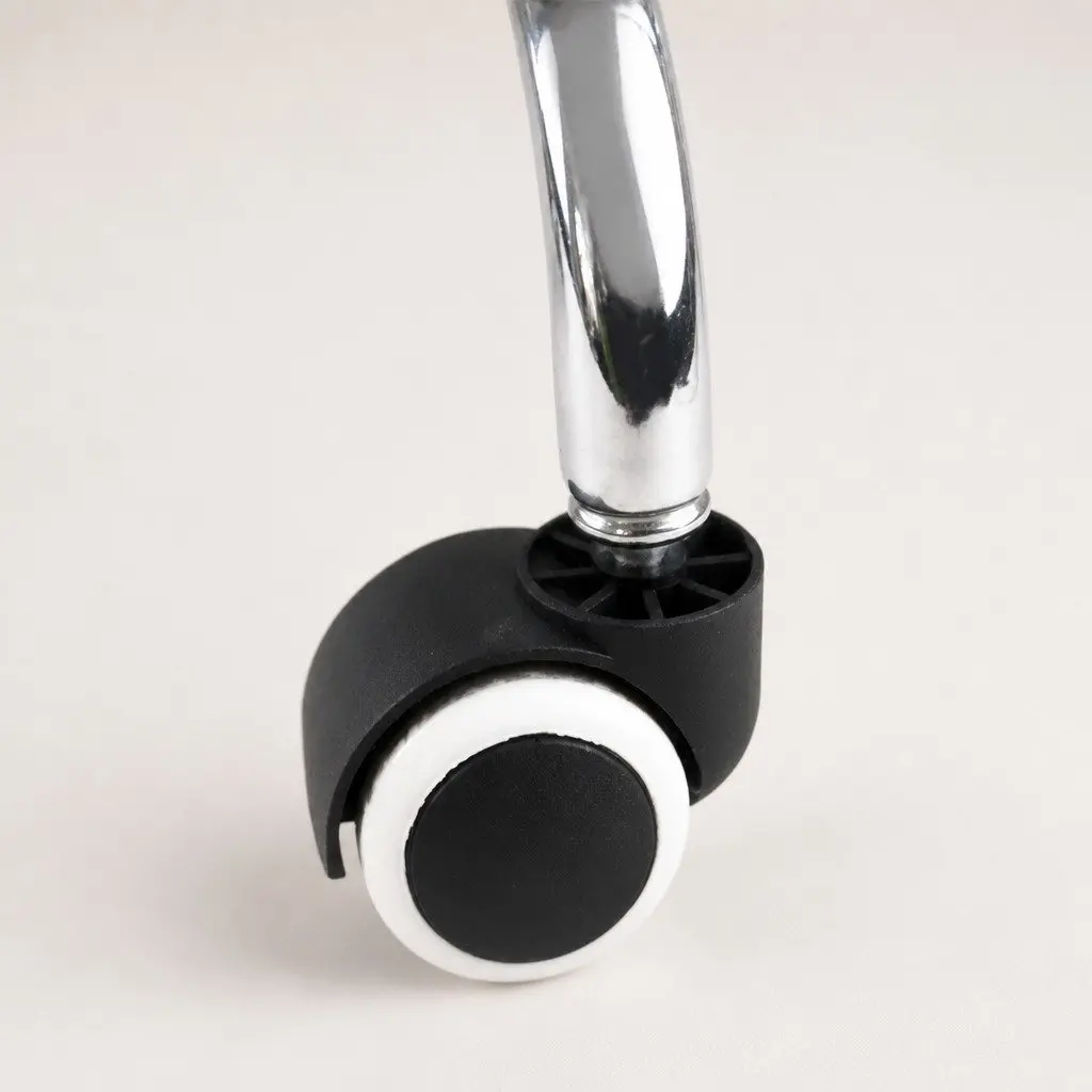 Salon Barstool White Height Adjustable 360° Rotation Smooth Rolling Casters