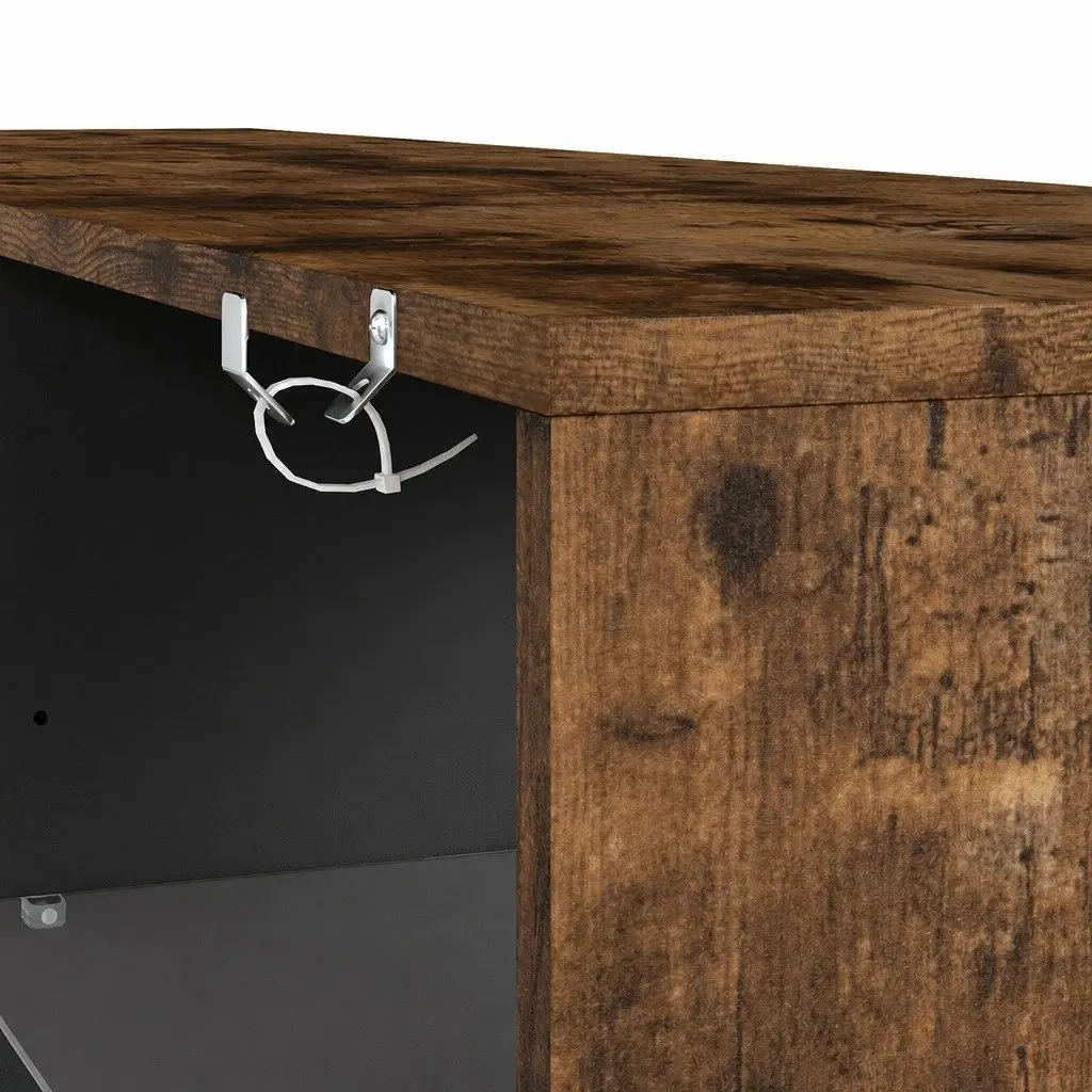 TV Stand Cabinet with Glass Display Shelves Storage Entertainment Unit