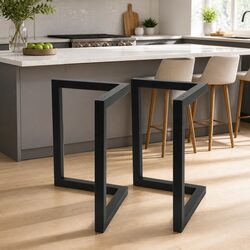 Metal Table Legs DIY Set of 2 Industrial V-Shape Design 50x70cm Black