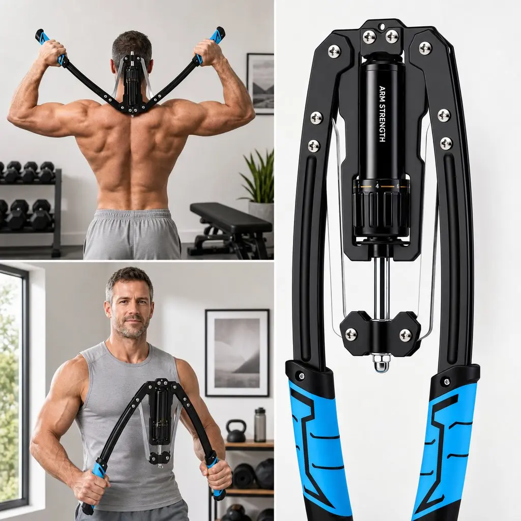Hydraulic Arm Exerciser Chest Trainer 10-200kg Adjustable Resistance Push Pull