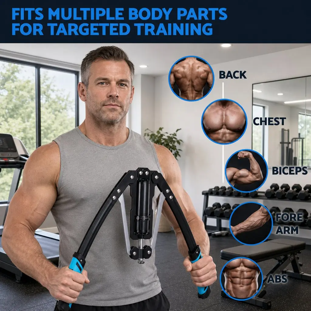 Hydraulic Arm Exerciser Chest Trainer 10-200kg Adjustable Resistance Push Pull