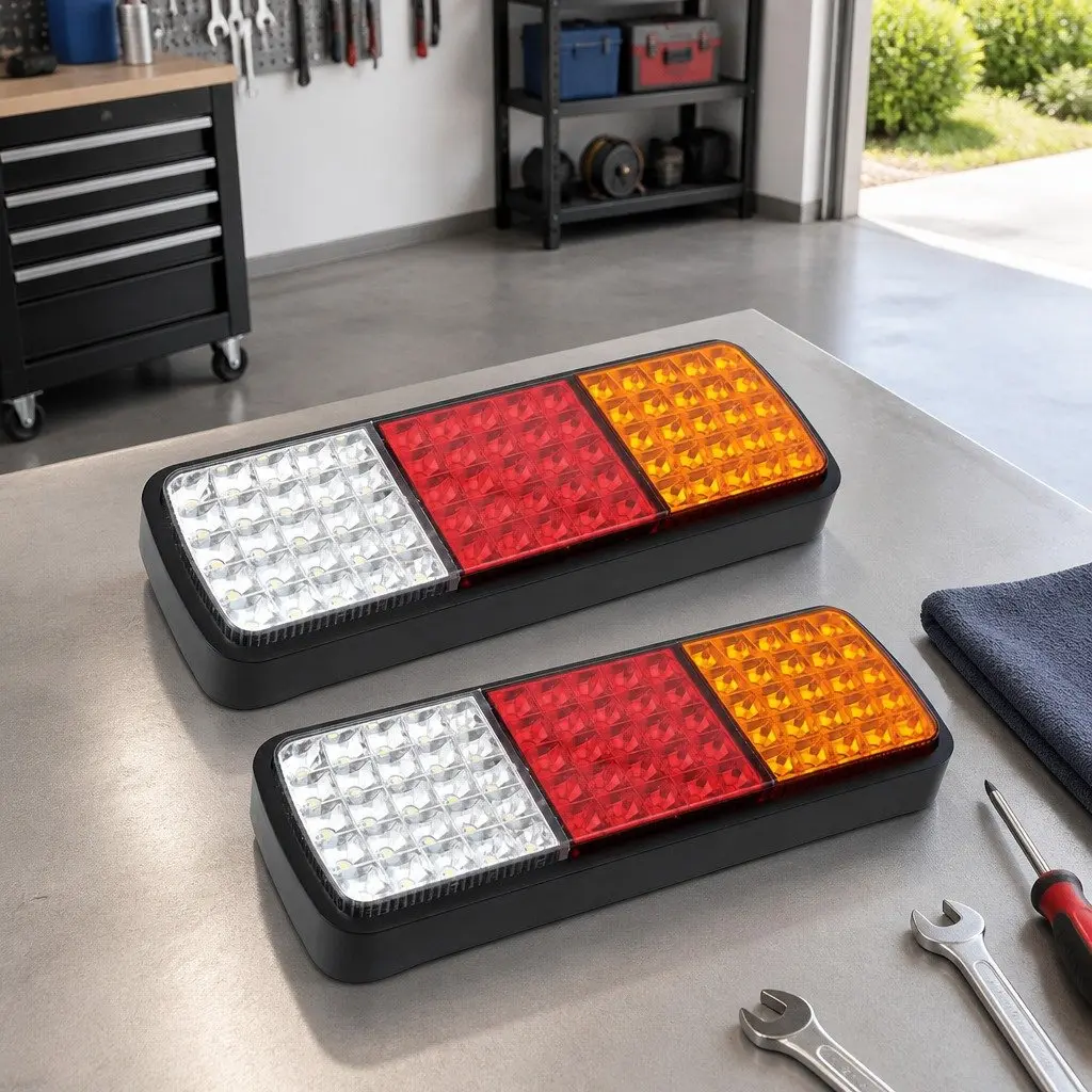 LED Tail Lights Pair 75 Stop Reverse Indicator 12V Ute Trailer Caravan Truck
