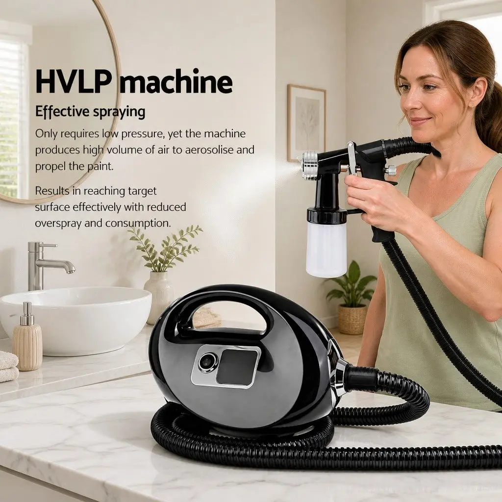 Spray Tan Machine Black HVLP Home Spray Tanning Equipment with Adjustable Spray Patterns and Continuous Warm Air