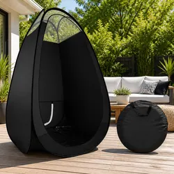 Concise Portable Black Spray Tanning Tent