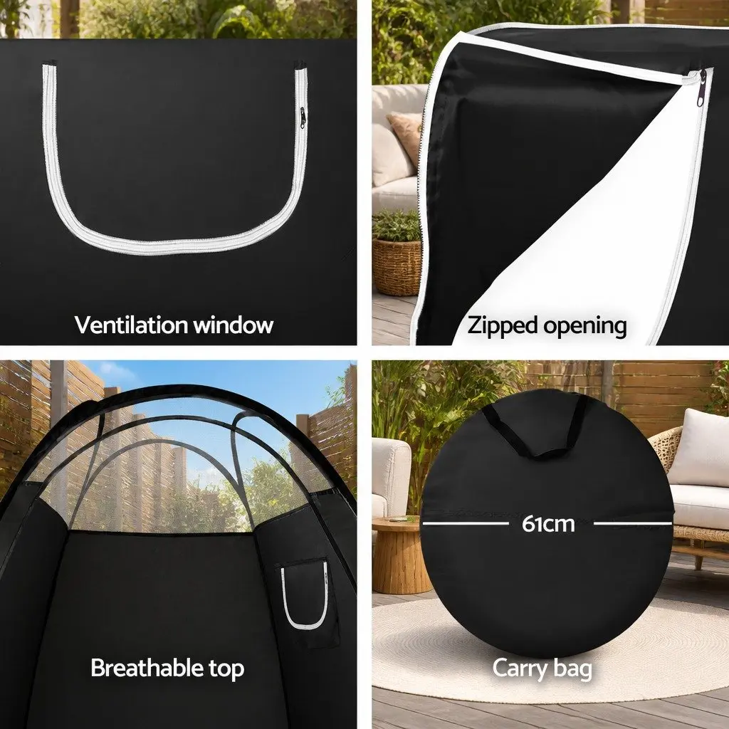 Spray Tanning Tent Black Portable Self-Erecting Professional Size