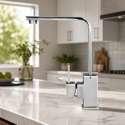 Sleek Kitchen Mixer Tap with Gooseneck Spout