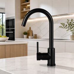 Black Matte Kitchen Mixer Tap with Swivel Spout