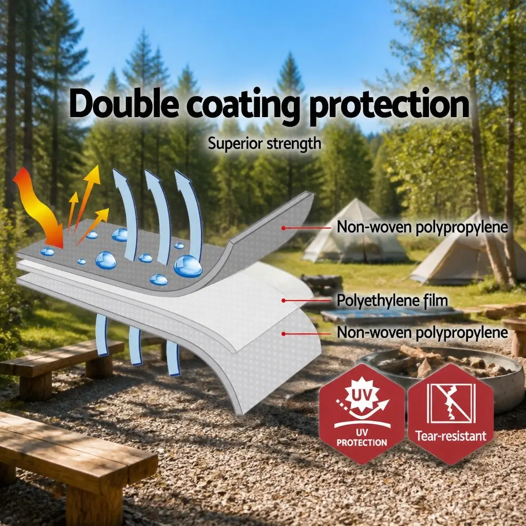 Poly Tarp Silver-Black 3x3.6m Heavy Duty Waterproof Camping Sun Cover
