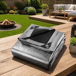 Poly Tarp 9x12m Heavy Duty Waterproof Canvas Camping Caravan Sun Shade Cover