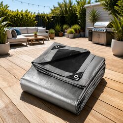 Heavy Duty Poly Tarp 6x9m Waterproof Canvas Camping Caravan Sun Shade Cover