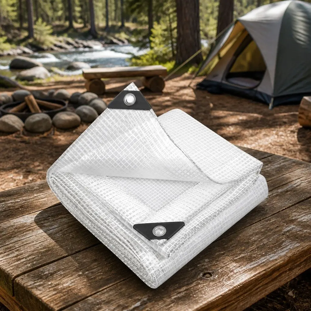 Heavy Duty Poly Tarp 9x12m Clear Waterproof Camping Cover Outdoor Protection