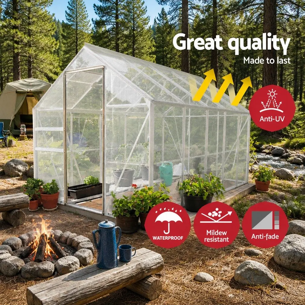 Heavy Duty Poly Tarp 9x12m Clear Waterproof Camping Cover Outdoor Protection