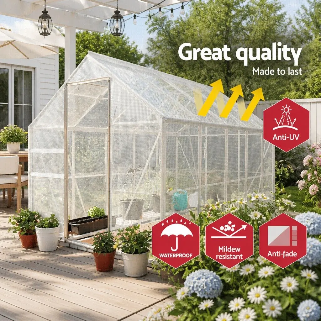 Heavy Duty Clear Poly Tarp 4x6m Waterproof UV Resistant Reinforced Edges