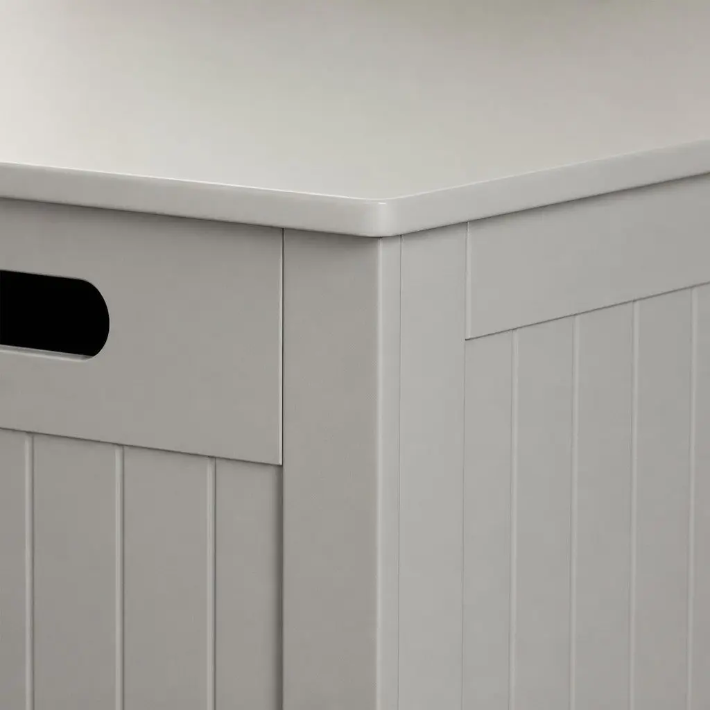 Kids Toy Box Storage Chest Grey Bench Seat Organiser