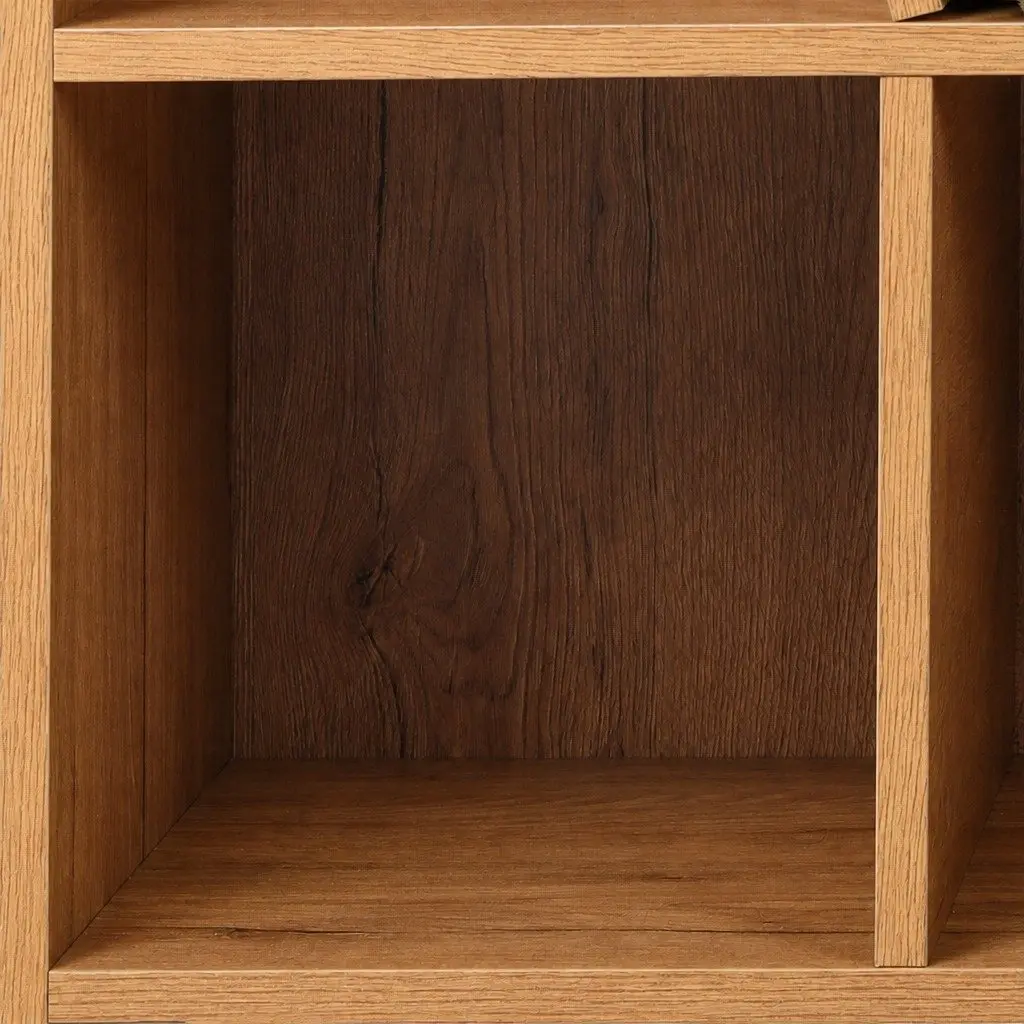 Kids Toy Box Bookcase Storage Organiser Shelf Brown with Detachable Cushion