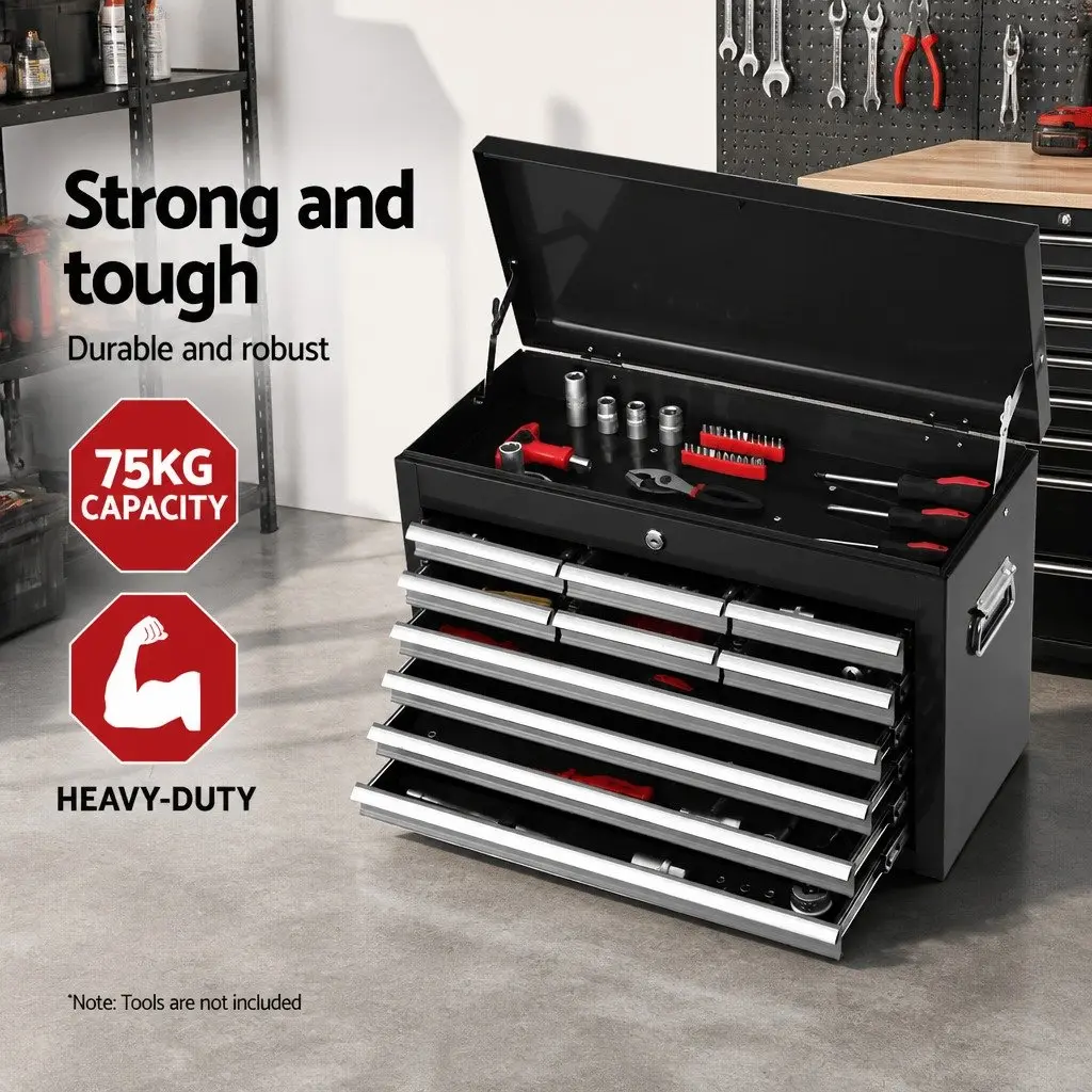 Tool Cabinet Black Grey 10 Drawer Spacious Multi-Drawer Storage Organiser for Garage Workshop