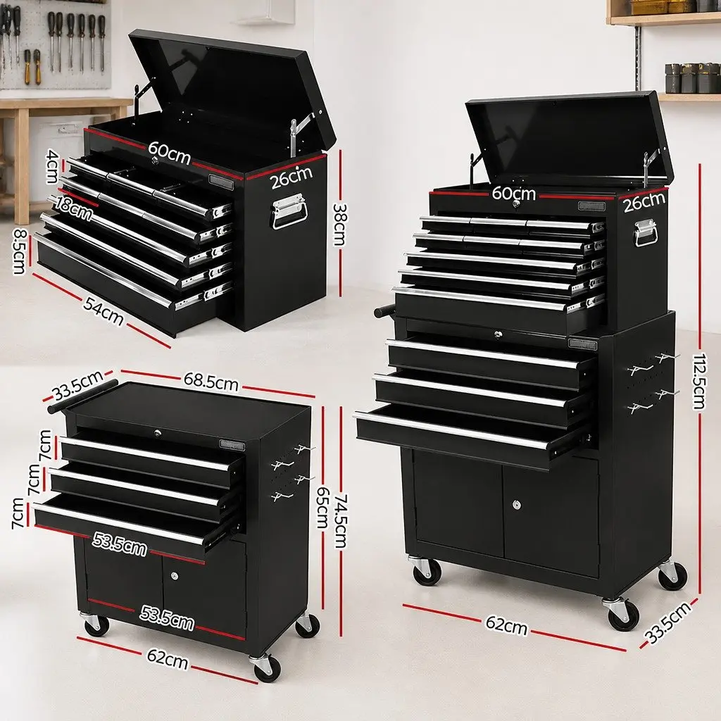 Tool Chest Trolley with 12 Drawers, Easy to Use